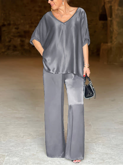 Ashlee - סט אלגנטי מרהיב עם שרוולים קצרים להופעה מושקעת