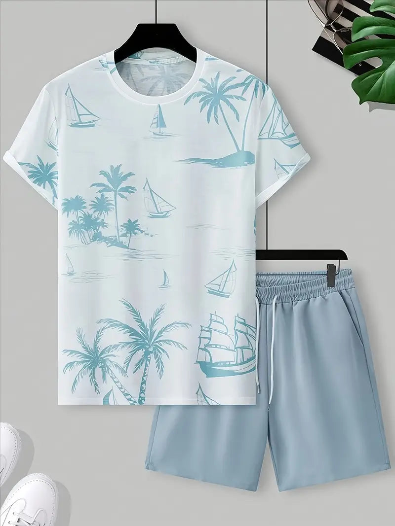 סט אלגנטי לקיץ מבית Barea - שתי חלקים עם הדפס מרהיב