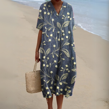 שמלת פרחים קייצית ונושמת לנשים