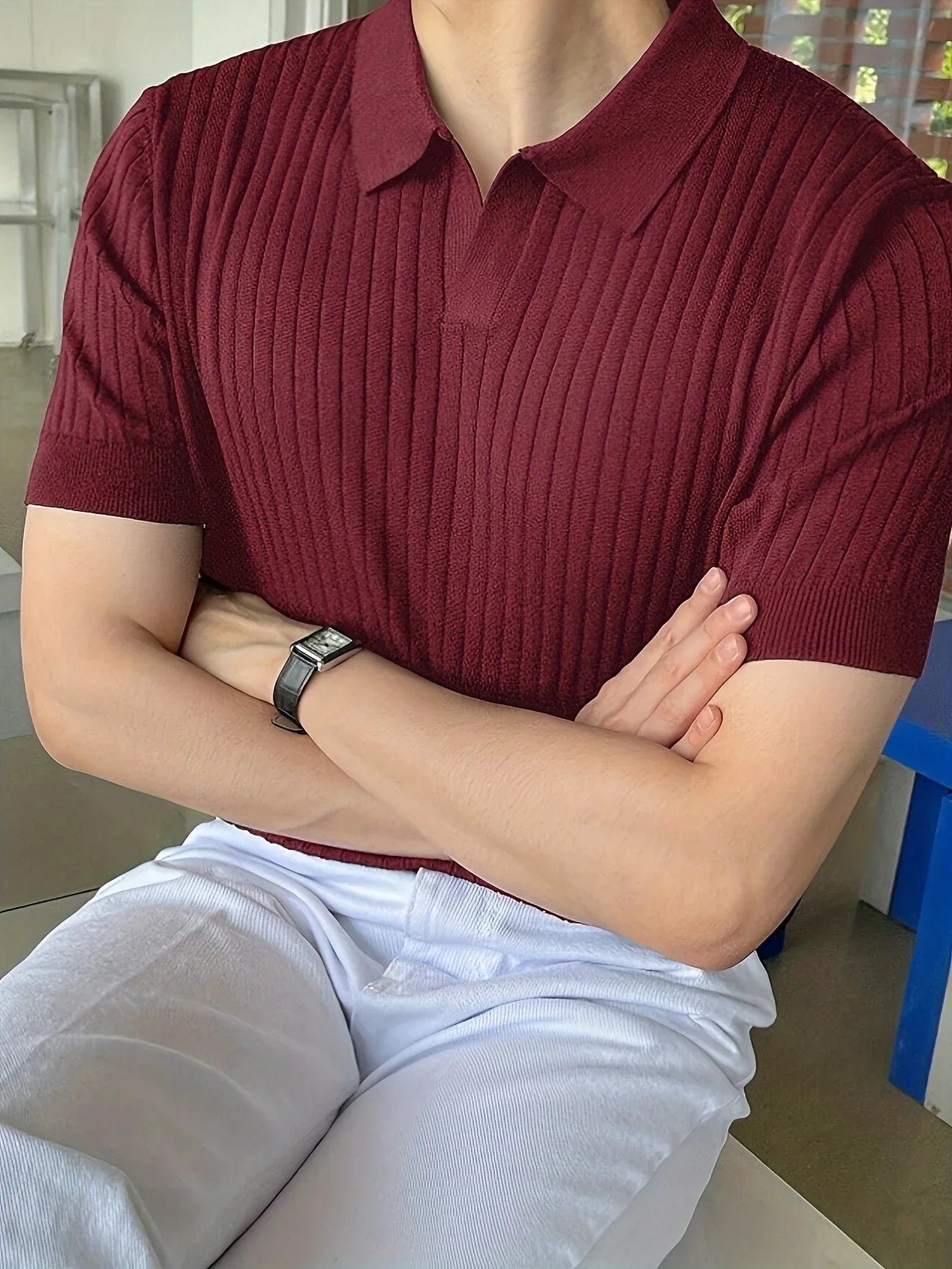 חולצת פולו קצרה וקז'ואלית של אוגסטין - סגנון נוח ואלגנטי