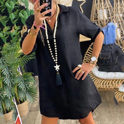 אנקיקה - שמלת פשתן מרגיעה ונוחה ליום כלול