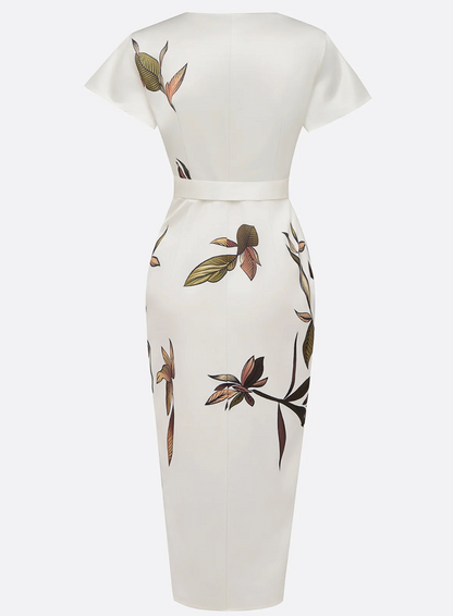 ב Beverly - שמלת סאטן לבנה אלגנטית ויוקרתית