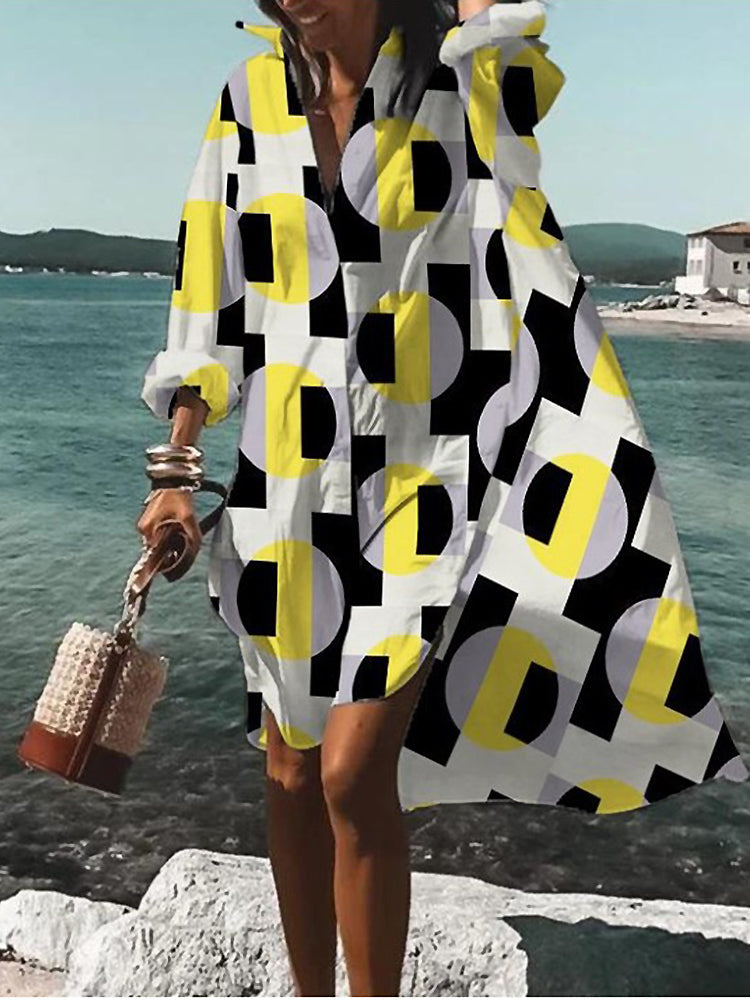 Calogera - שמלת חולצה אלגנטית ומתלבשת בנוחות בגזרה רפויה