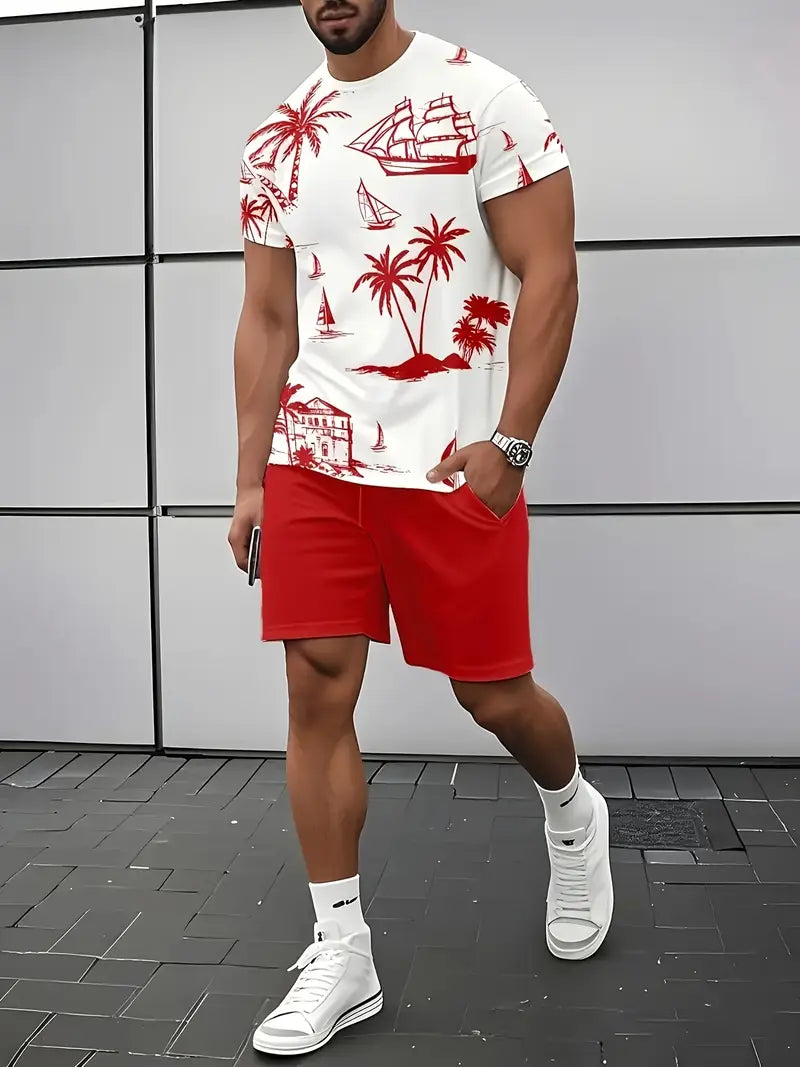 סט אלגנטי לקיץ מבית Barea - שתי חלקים עם הדפס מרהיב