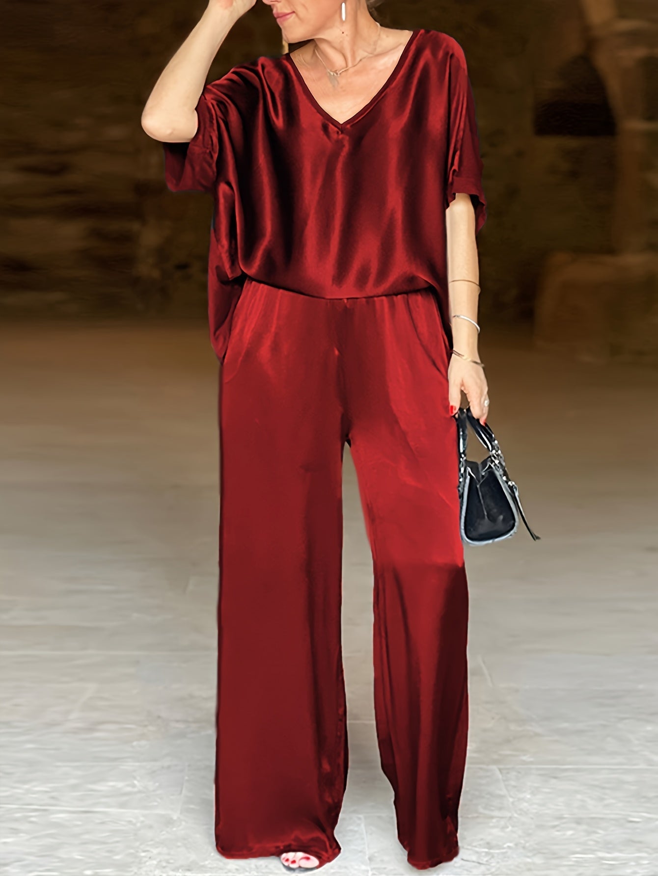 Ashlee - סט אלגנטי מרהיב עם שרוולים קצרים להופעה מושקעת