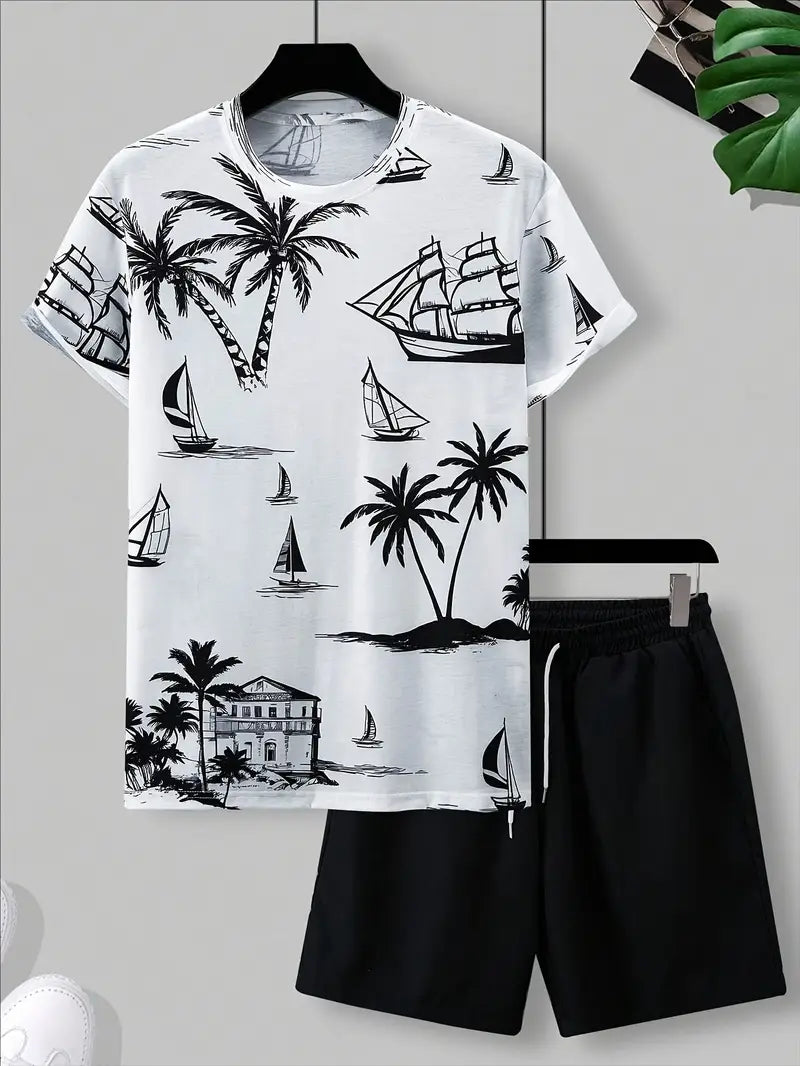 סט אלגנטי לקיץ מבית Barea - שתי חלקים עם הדפס מרהיב