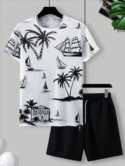 סט אלגנטי לקיץ מבית Barea - שתי חלקים עם הדפס מרהיב