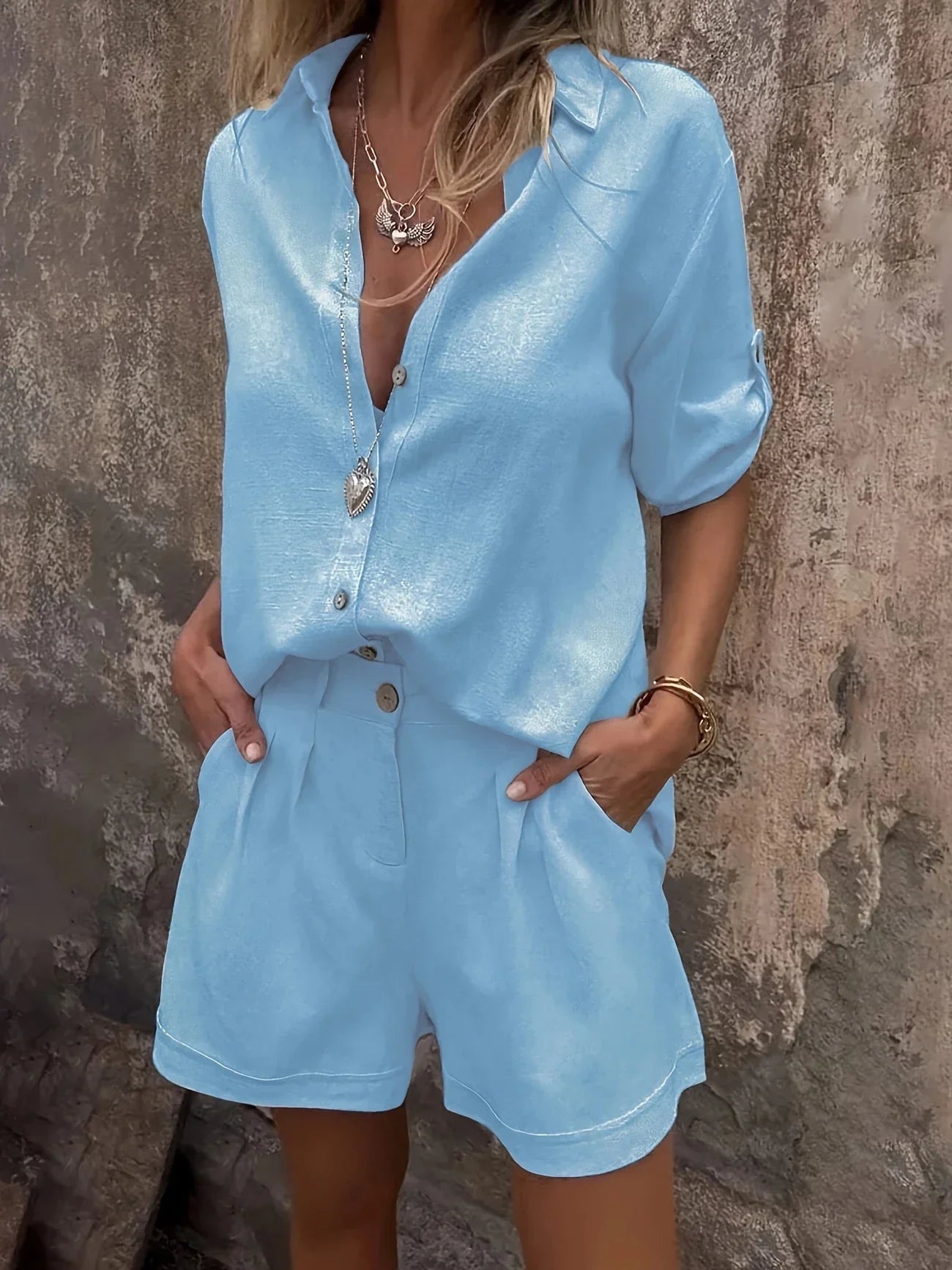 סט קיץ אופנתי ומשודרג בשני חלקים של Arampatzi