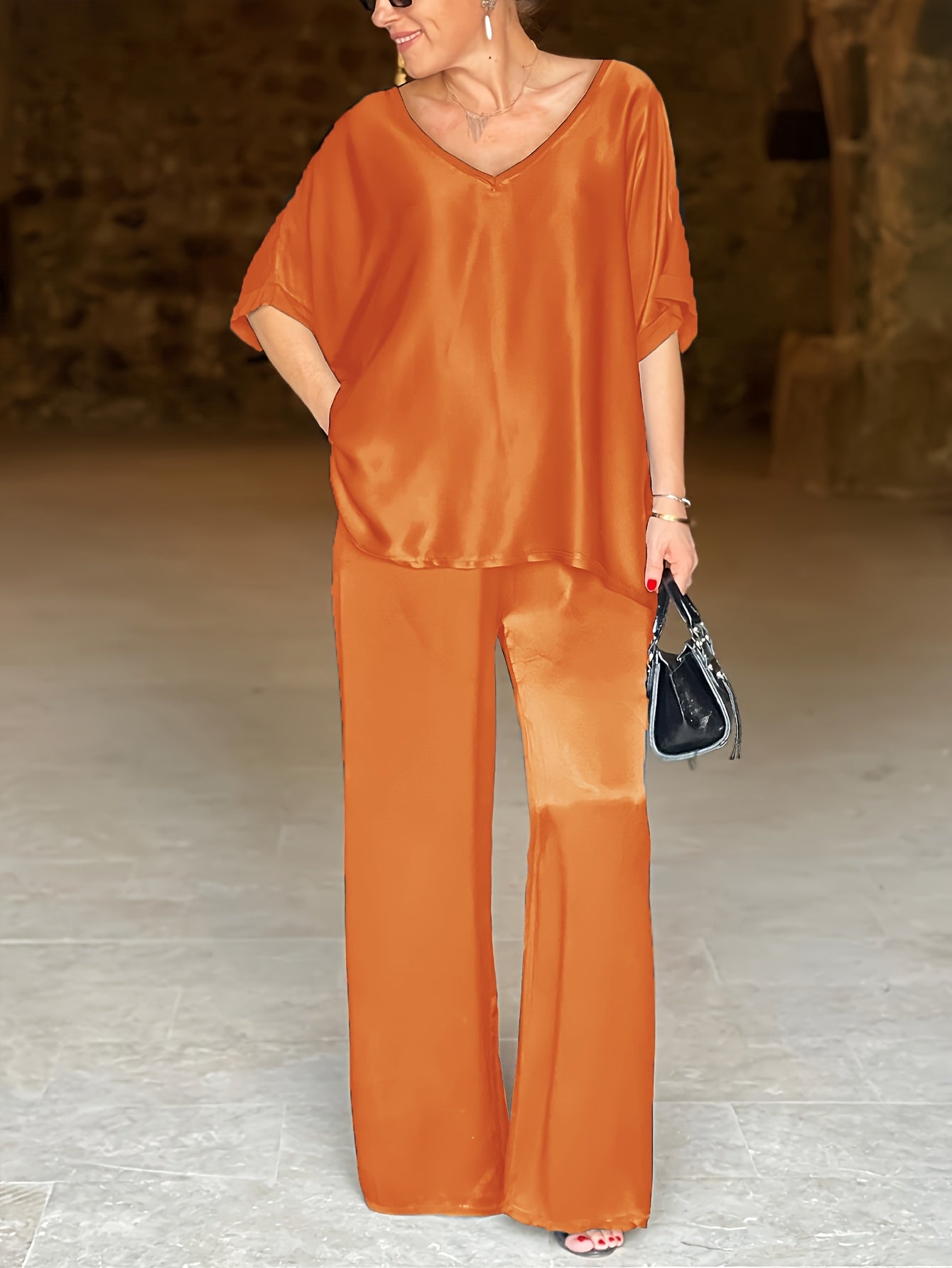 Ashlee - סט אלגנטי מרהיב עם שרוולים קצרים להופעה מושקעת