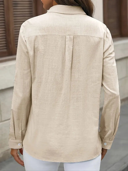 Athena - חולצת כותנה אופנתית עם כיסים קדמיים לעיצוב ייחודי