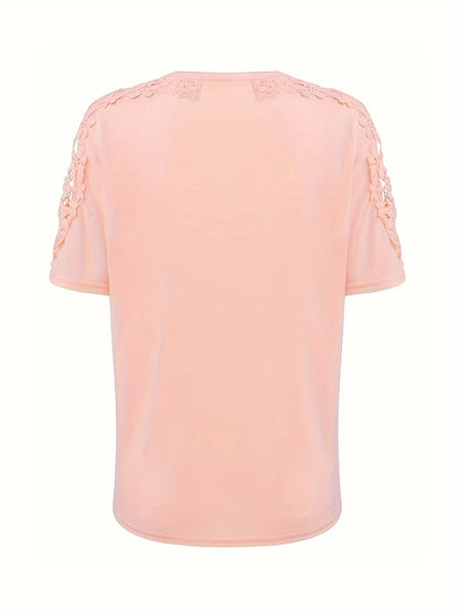 Ancuta - חולצת קיץ אלגנטית עם שרוולים קצרים ותחרה לנוחות וסטייל מושלם