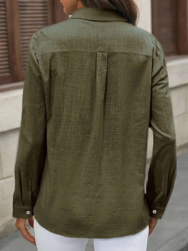Athena - חולצת כותנה אופנתית עם כיסים קדמיים לעיצוב ייחודי