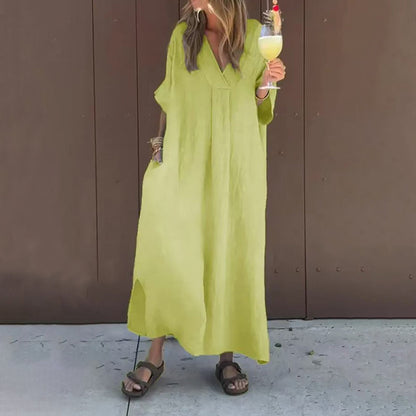 ארנטה - שמלת מקסי אלגנטית עם מחשוף V מרהיב