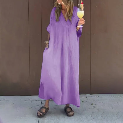 ארנטה - שמלת מקסי אלגנטית עם מחשוף V מרהיב